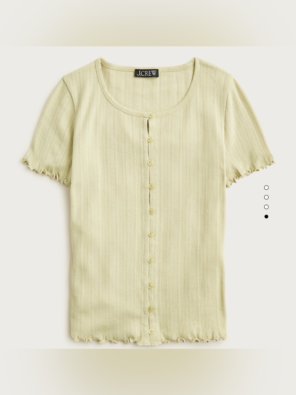 J.Crew Yellow Pointelle Short Sleeve Knit Cardigan